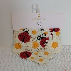Piper.K Daisy Boho Coquette Feminine Festival Floral Ladybug Hair Scarf Bandana